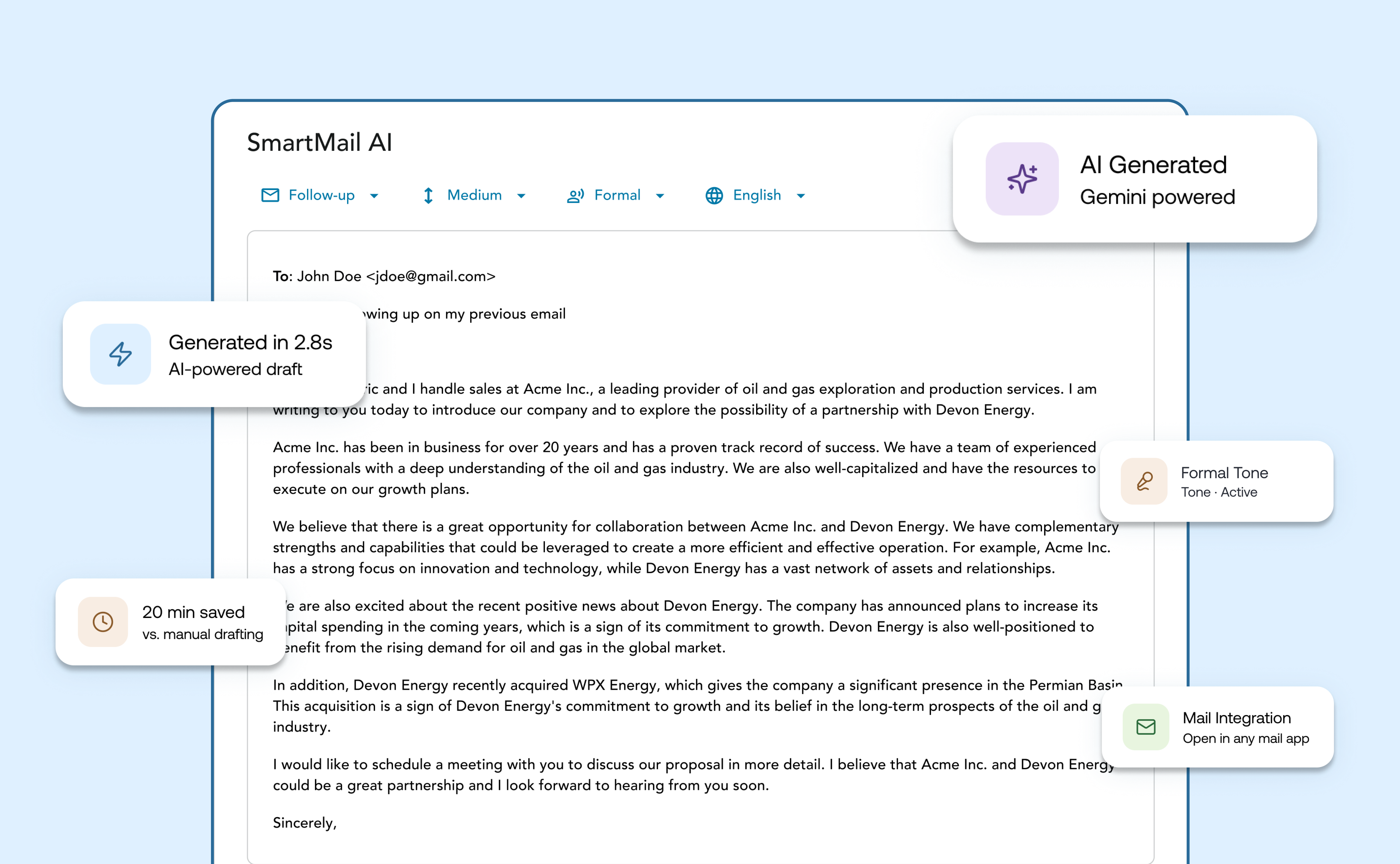 SmartMail AI interface